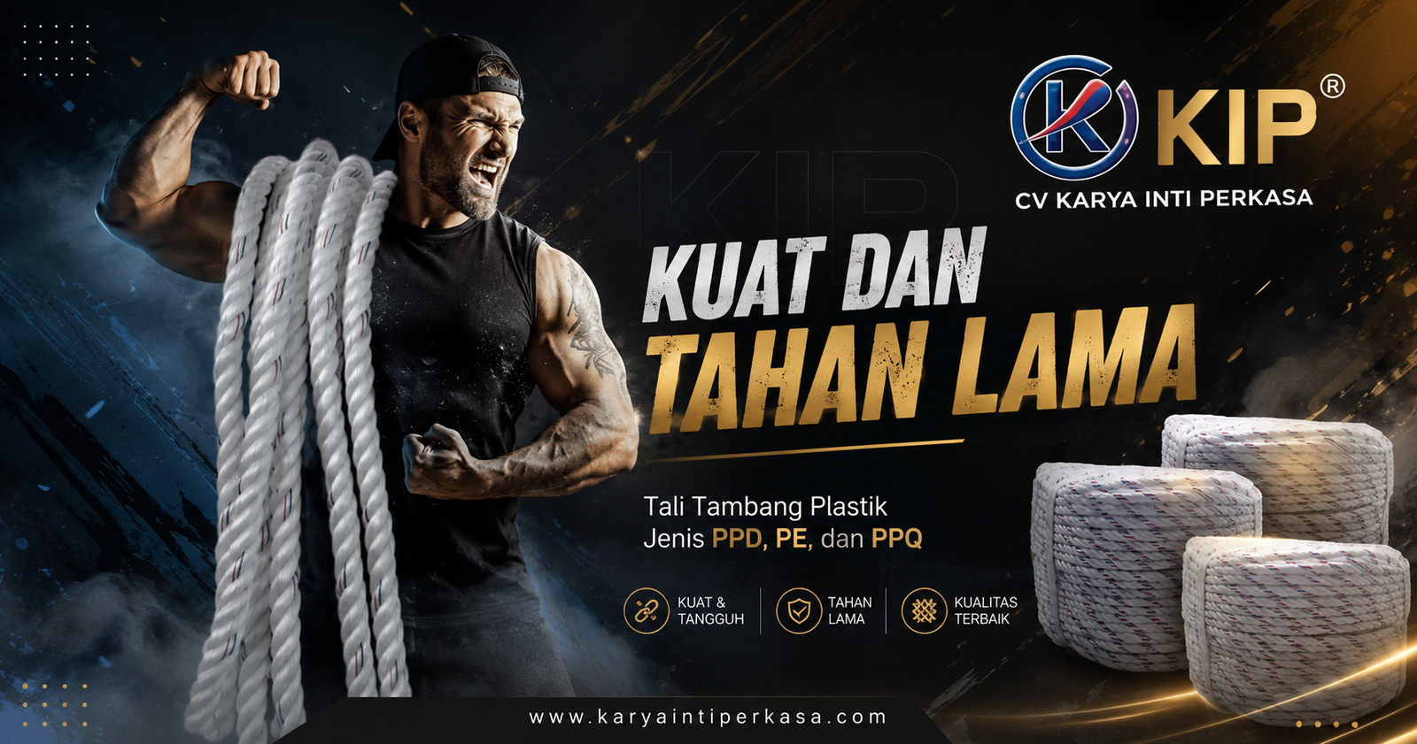 Banner CV Karya Inti Pratama - Tali Tambang PPD, PE, dan PPQ Kuat dan Tahan Lama