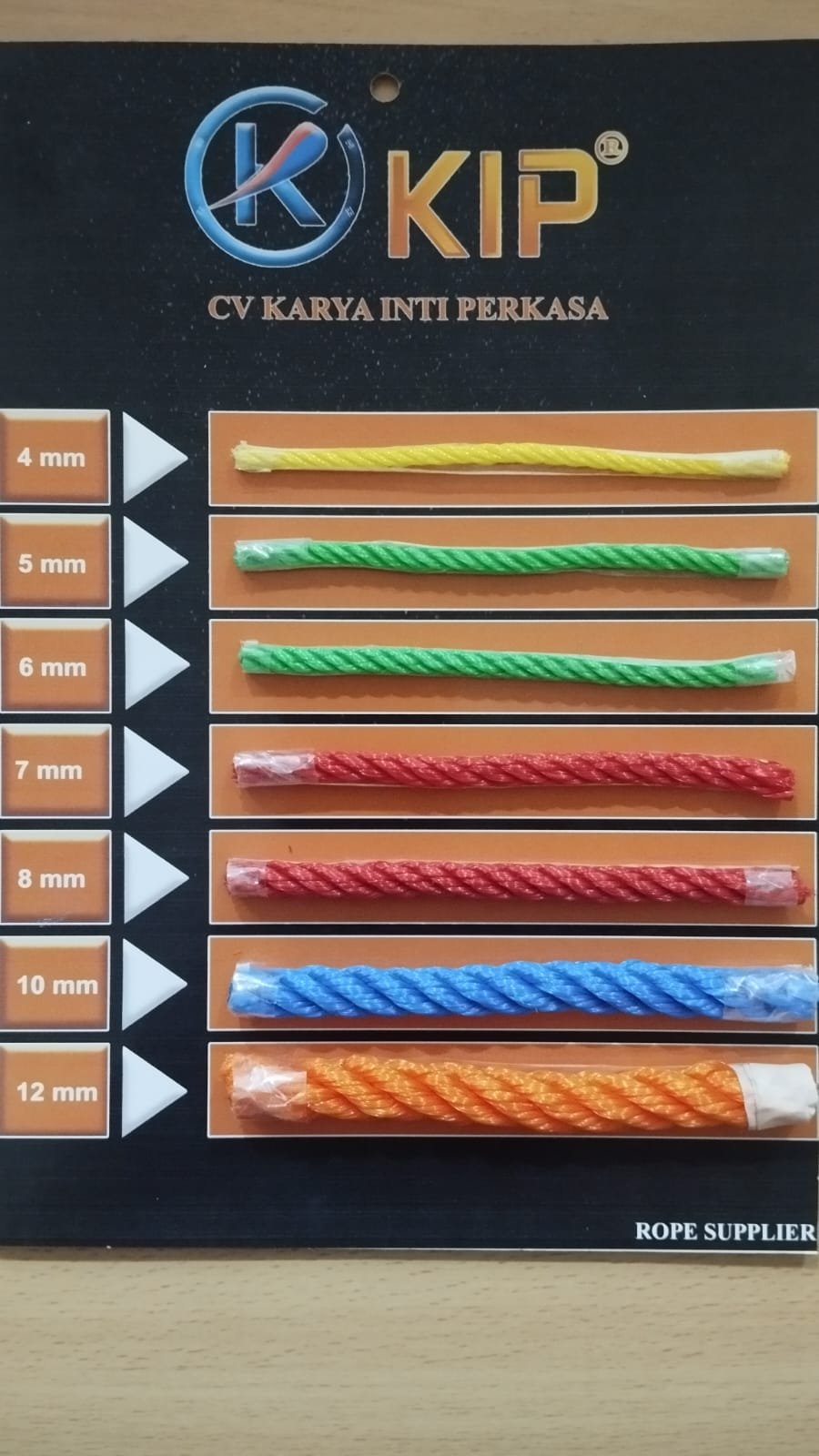 Tali PPD berbagai warna dan diameter